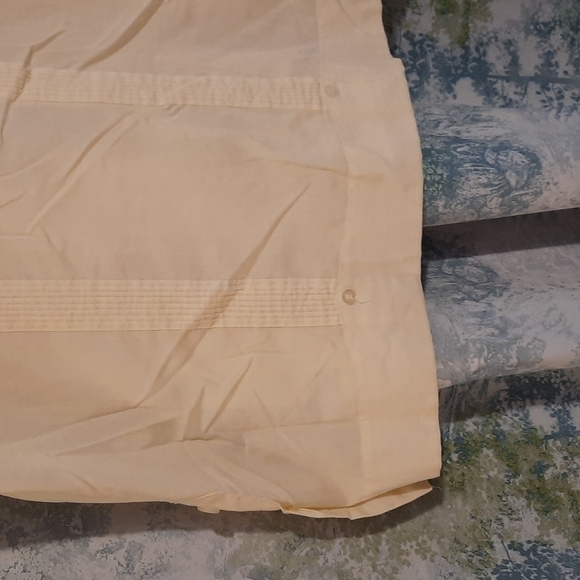 Cream button up Vintage Cuban style 1970's,  scarface style - Picture 7 of 9